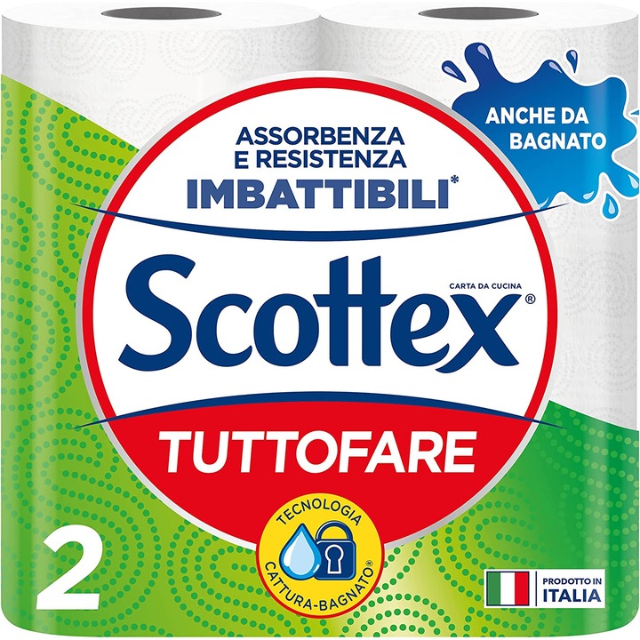 Prosoape de hârtie, Scottex, Tuttofare, multicolor, 2 role