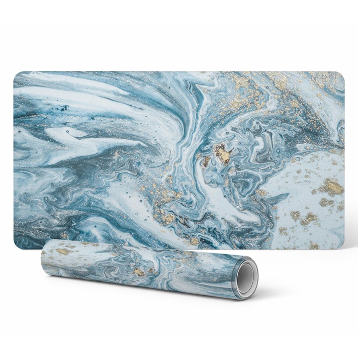 Mousepad Tulup, marmura, 120x60cm, rezistent la decolorare, 1,6mm grosime