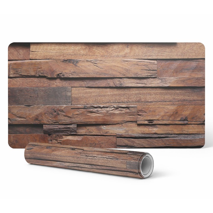 Mousepad Tulup, textura lemnoasa, 90x45cm, rezistent la decolorare, antiderapant
