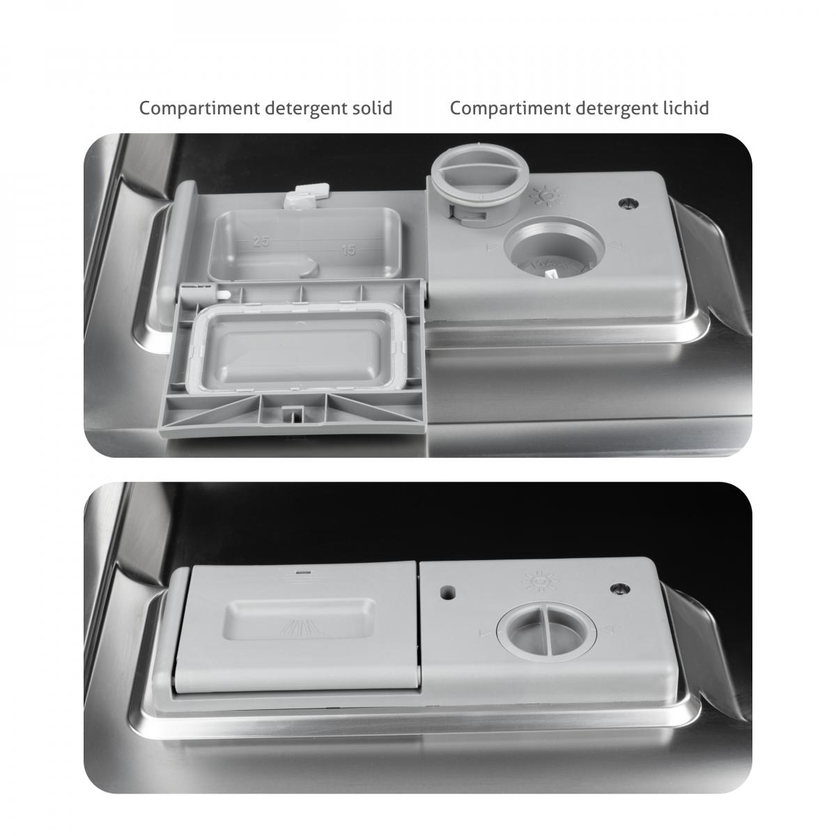 Masina de spalat vase compacta Turbionaire AVA 6 TPDSAVA6CTB, 6 seturi, 6 programe, Clasa D, Mod eco, Indicator umplere sare, Indicator umplere agent de clatire, Dedurizator apa, Spalare eficienta tip 360°, Restart, 55 cm, Negru mat