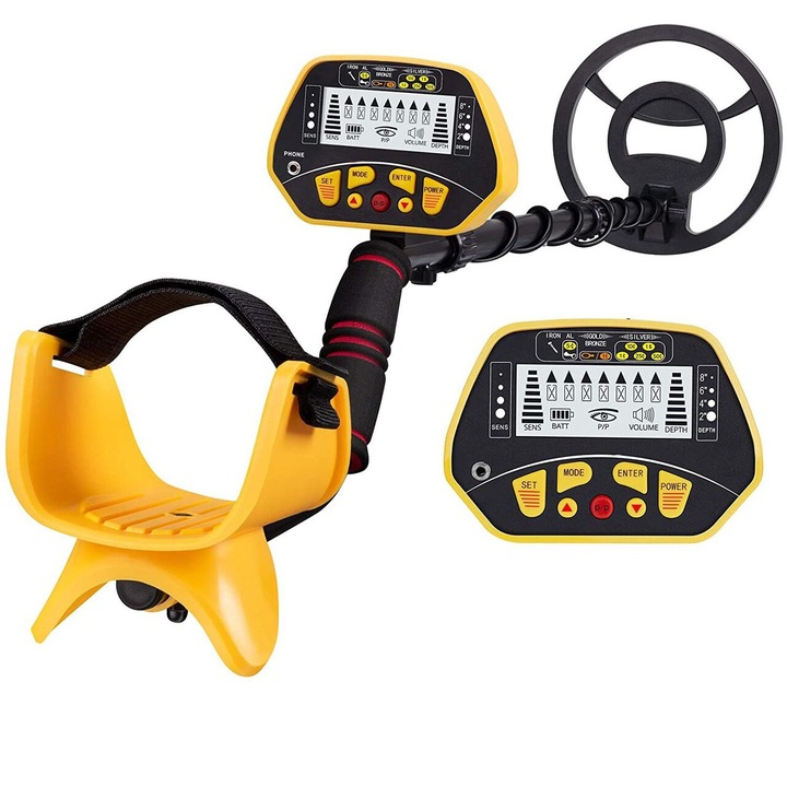 Detector de metale cu ecran LCD, diametru sonda 8", functie DISC, Kraft