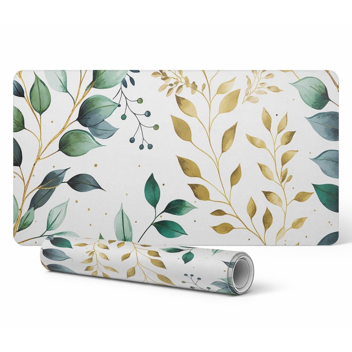 Mousepad Tulup, model floral, 90x45 cm, rezistent la decolorare, multicolor