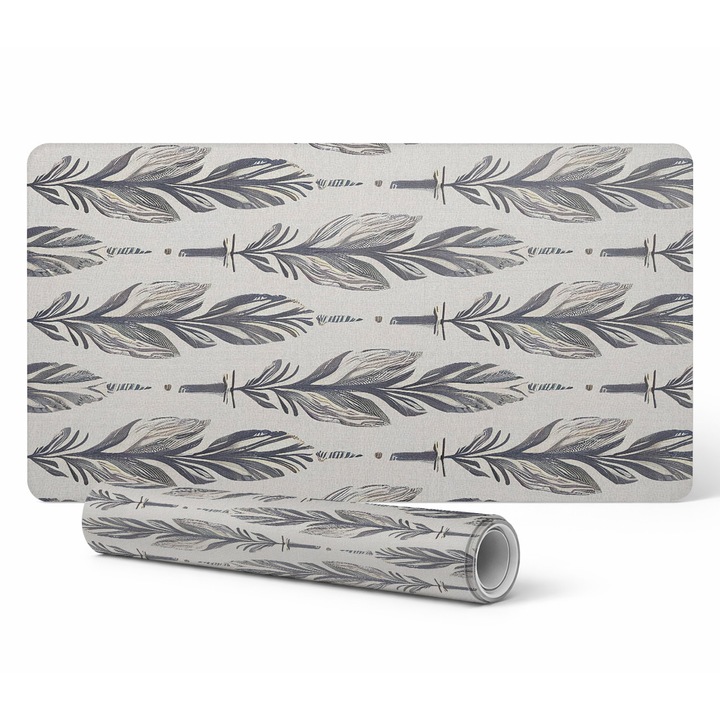 Mapa protectie birou Tulup, 90x45cm, model pene, rezistenta la decolorare si raze UV