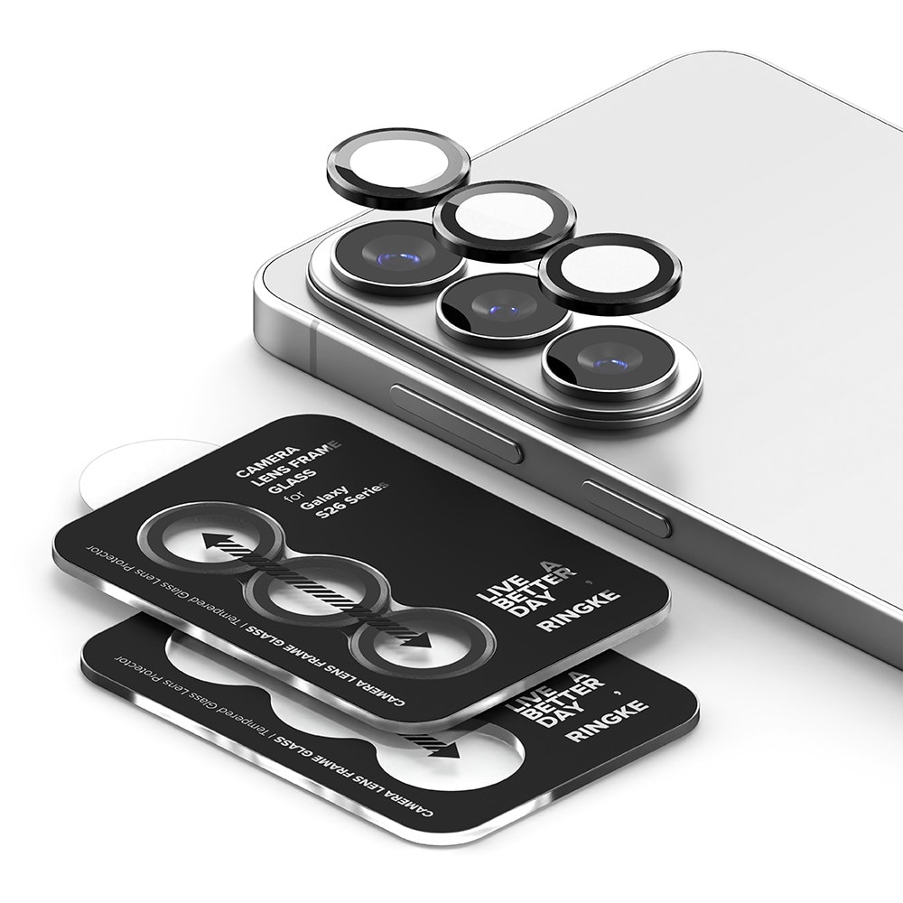 Folie Camera pentru Samsung Galaxy S26 / S26 Plus (set 2) - Ringke Camera Lens Frame Glass - Black