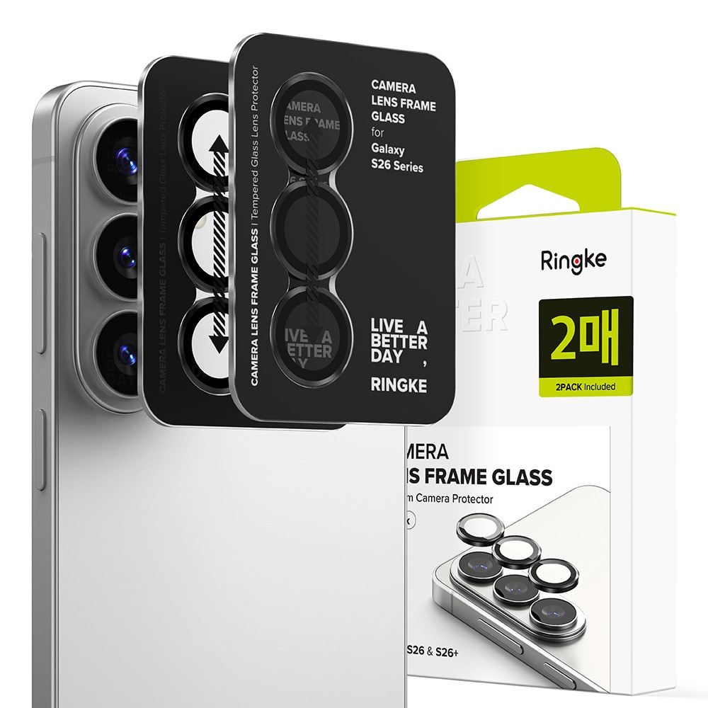 Folie Camera pentru Samsung Galaxy S26 / S26 Plus (set 2) - Ringke Camera Lens Frame Glass - Black