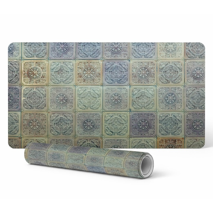 Mapa protectie birou Tulup, vinil, 90x45cm, rezistent la decolorare, design vintage