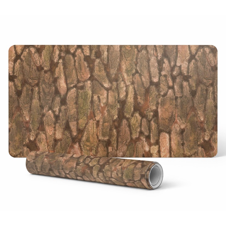 Mapa protectie birou Tulup, model scoarta copac, 90x45cm, rezistent la decolorare