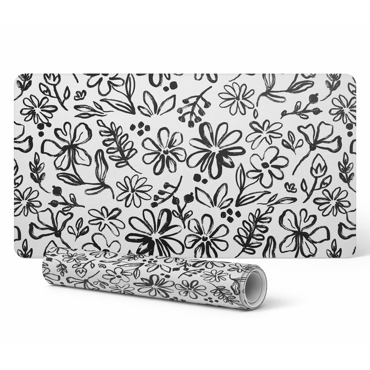 Mapa protectie birou Tulup, floral, 90x45cm, 1,6mm grosime, rezistent la decolorare