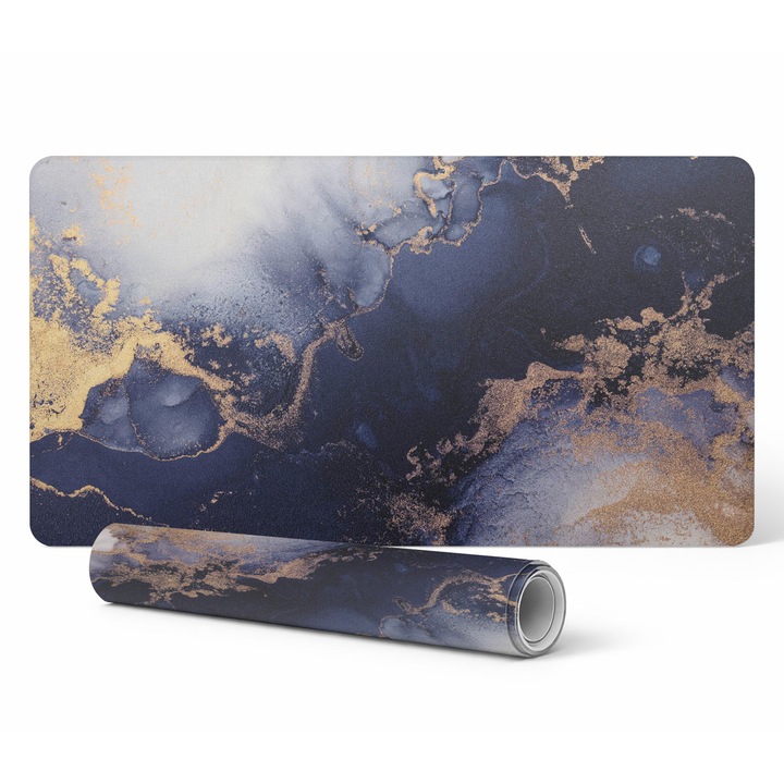 Servet de masa Tulup, marmura abstracta, 90x45cm, rezistent la decolorare si raze UV