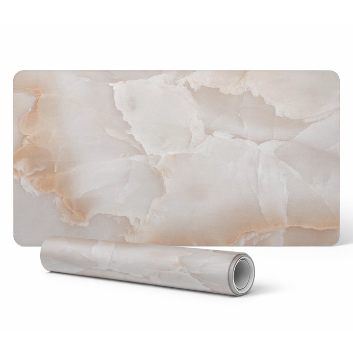 Mata de birou Tulup, textura marmura, 100x50cm, rezistenta la decolorare si raze UV