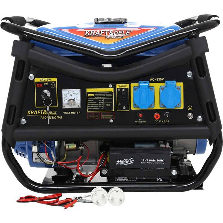 Generator de curent monofazat 3000W, motor in 4 timpi, 230 V, 7 CP, pornire electrica si manuala, Kraft