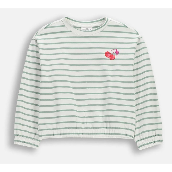 Coccodrillo lány póló, zöld csíkos, hosszú ujjú, Zöld