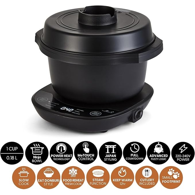 Yum Asia Kotori Mini Donburi Rice Cooker cu Logica Fuzzy Avansata, Bol ...
