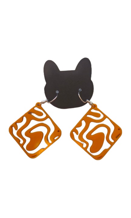 Cercei Dangly, plastic, Portocaliu