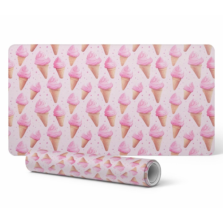 Mousepad Tulup, roz, 120x60cm, rezistent la decolorare si raze UV