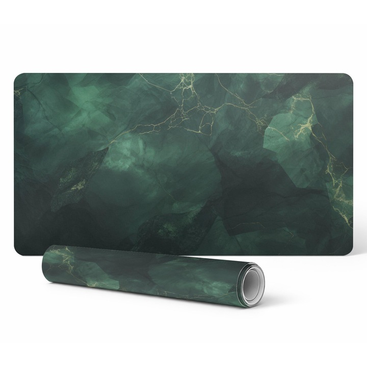 Mousepad Tulup, model marmura abstracta, 120x60cm, rezistent la decolorare, 1,6mm grosime