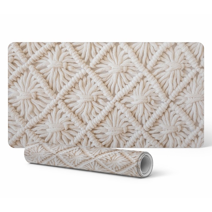 Mapa protectie birou Tulup, model macrame, 90x45cm, rezistenta la decolorare, 1,6mm
