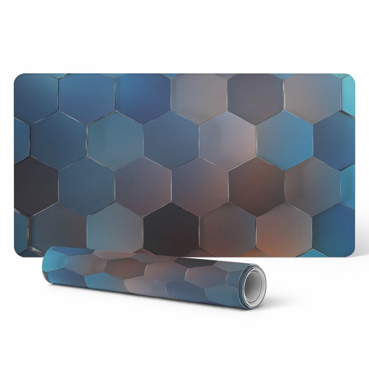 Mata de protectie pentru birou, Tulup, hexagonal, rezistent la decolorare, 90x45cm