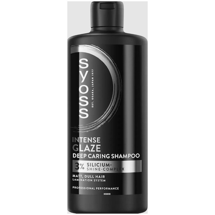 Шампоан Syoss Intense Glaze, За матова и суха коса, с 3% комплекс Silicium за блясък, 440 мл