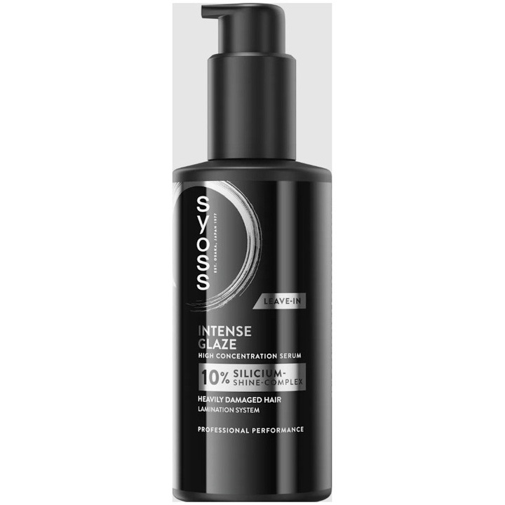 Ser Intens Concentrat Syoss Intense Glaze, pentru par foarte deteriorat, cu 10% complex de Silicium pentru stralucire, 100 ml