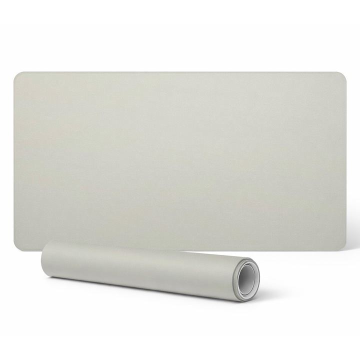 Covoras protectie pentru birou, Tulup, 90x45 cm, bej, material vinil si plasa