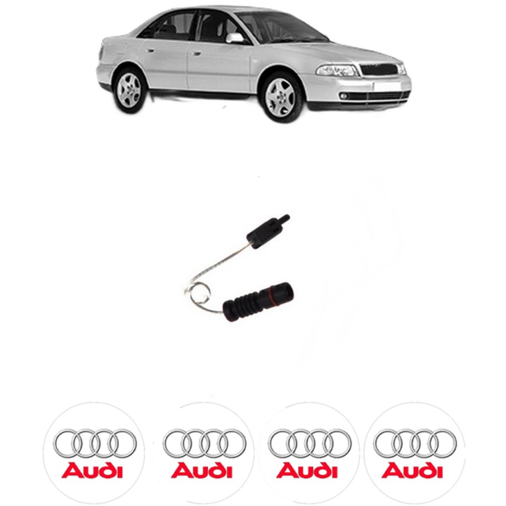 Senzor uzura placute frana AUDI A4 B5 (8D2) 1.9 TDI 90 CP din 1995 - 2000, Bosch, 4x Stickere auto cu AUDI