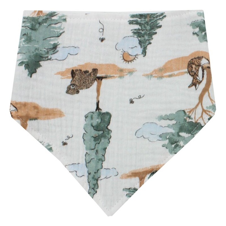 Esarfa tip baveta, muselina, doua fete, vulpita