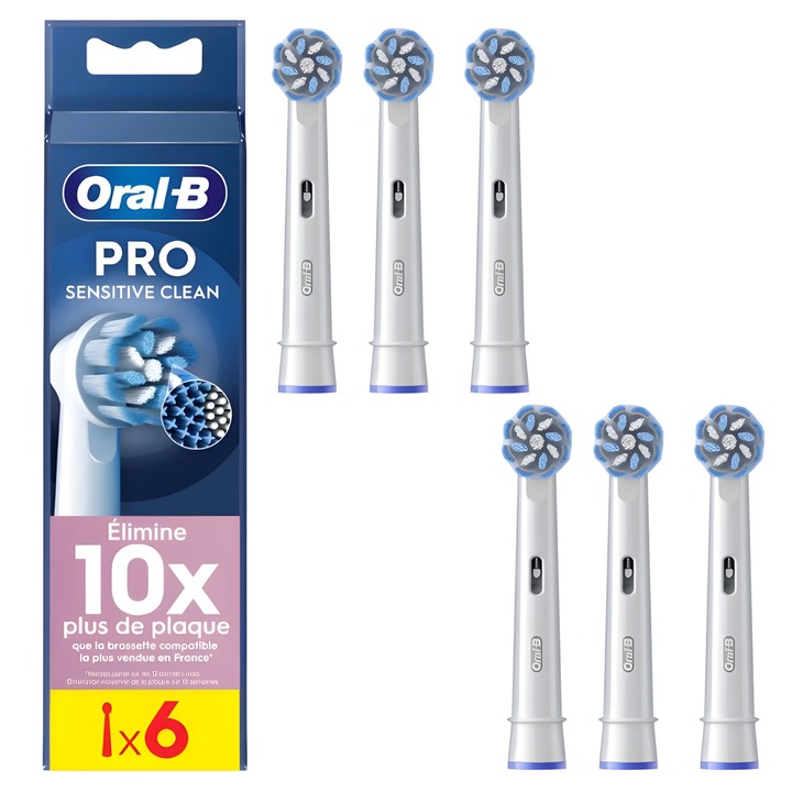 Rezerve periuta de dinti electrica Oral-B Pro Sensitive, set 6 buc, perii moi, 100% original