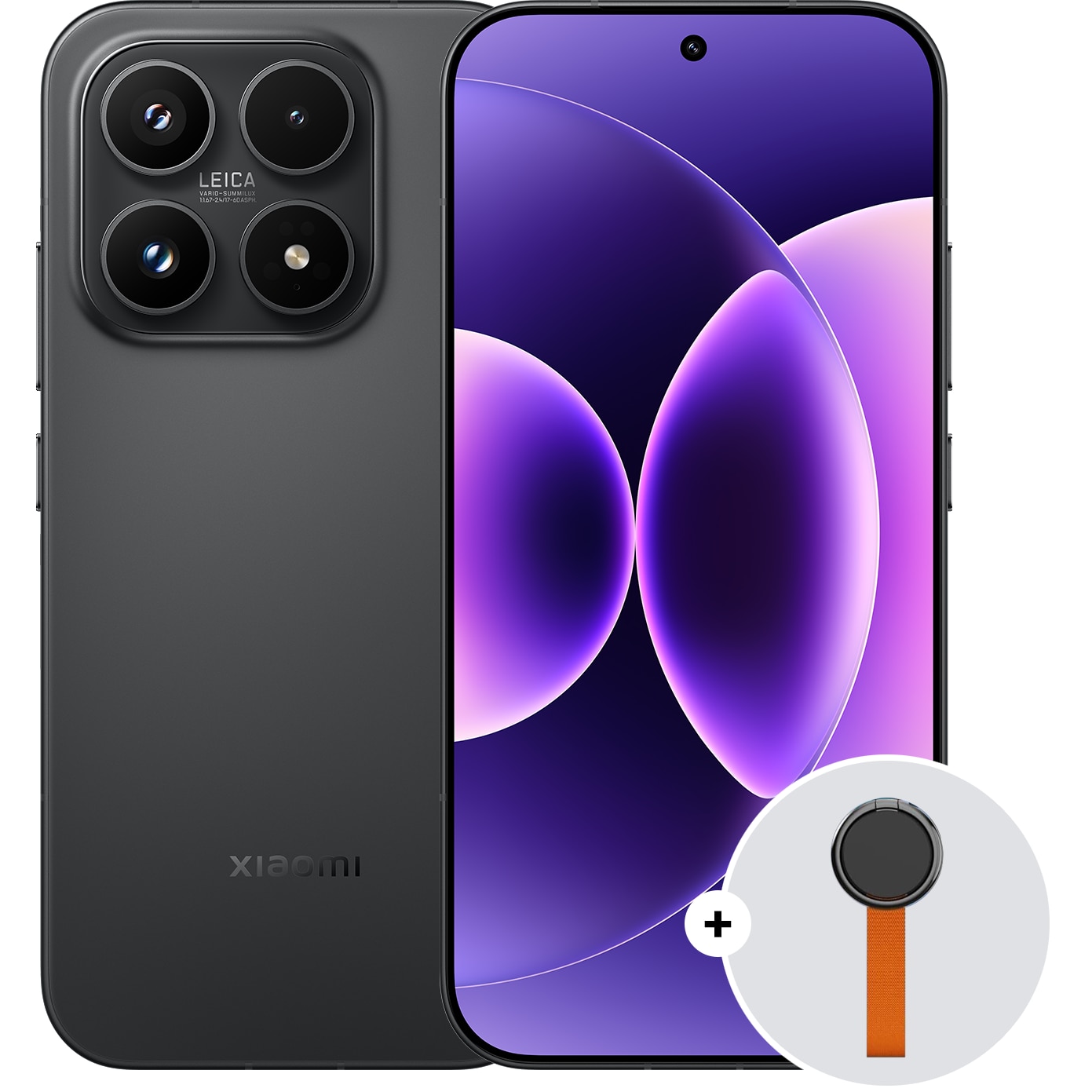 Telefon mobil Xiaomi 17, 5G, 12GB RAM, 512GB ROM, Negru + Woven Strap Ring Stand