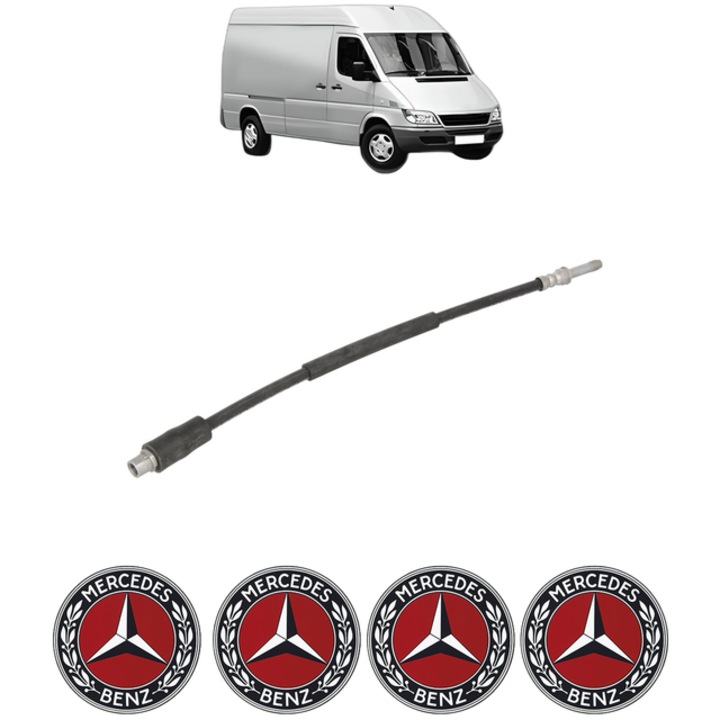 Furtun frână spate dreapta/stanga Bosch, compatibil Mercedes-Benz Sprinter 3-t Van, 415mm, 4 stickere auto