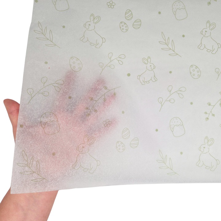 Set 25 bucati Hartie de matase model Paste Mini Bunny Bloom, 17g, 50 x 75cm