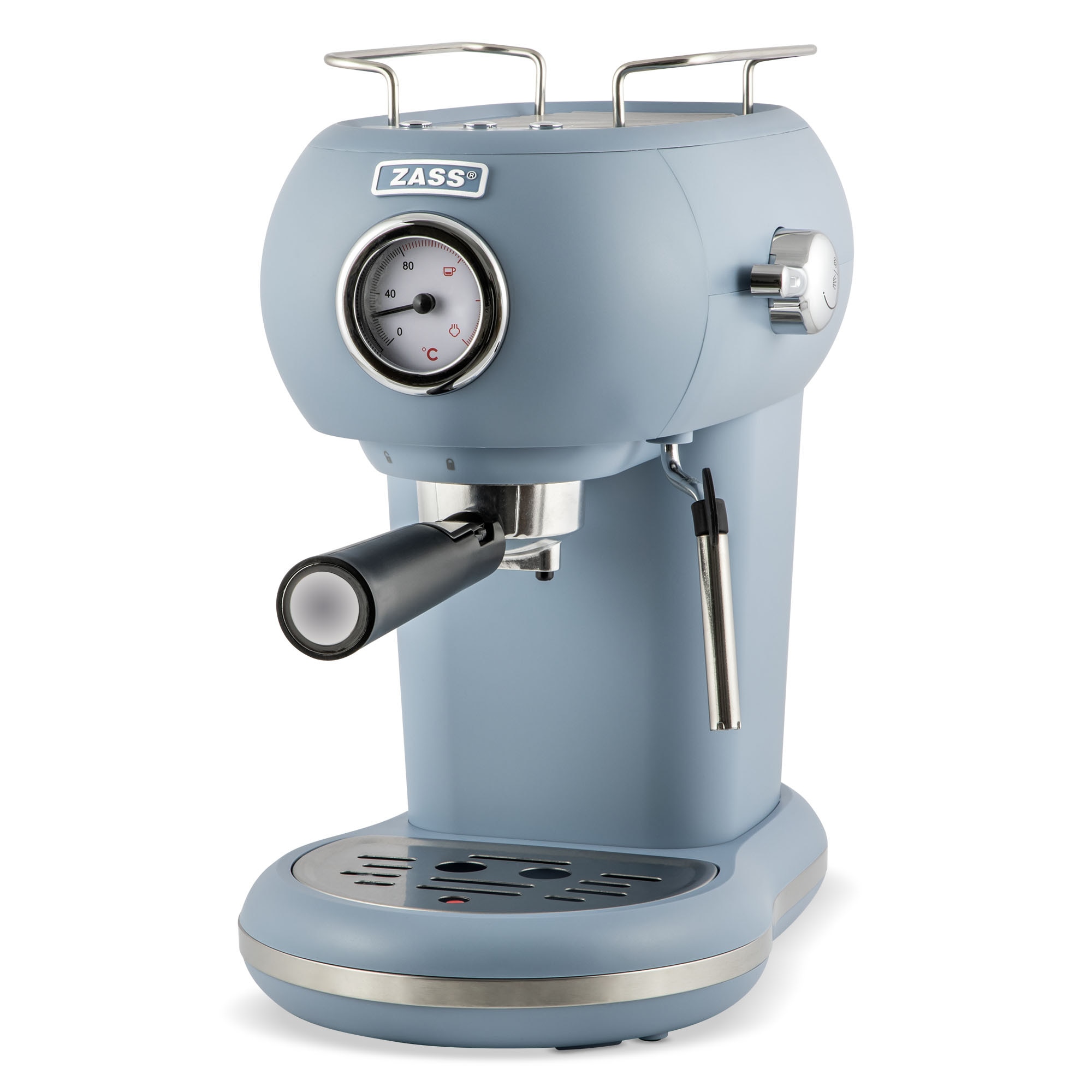 Expresor cafea Zass ZEM 15, 1100 W, 15 bar, rezervor 1.2 L, 2 cesti, Faded Denim