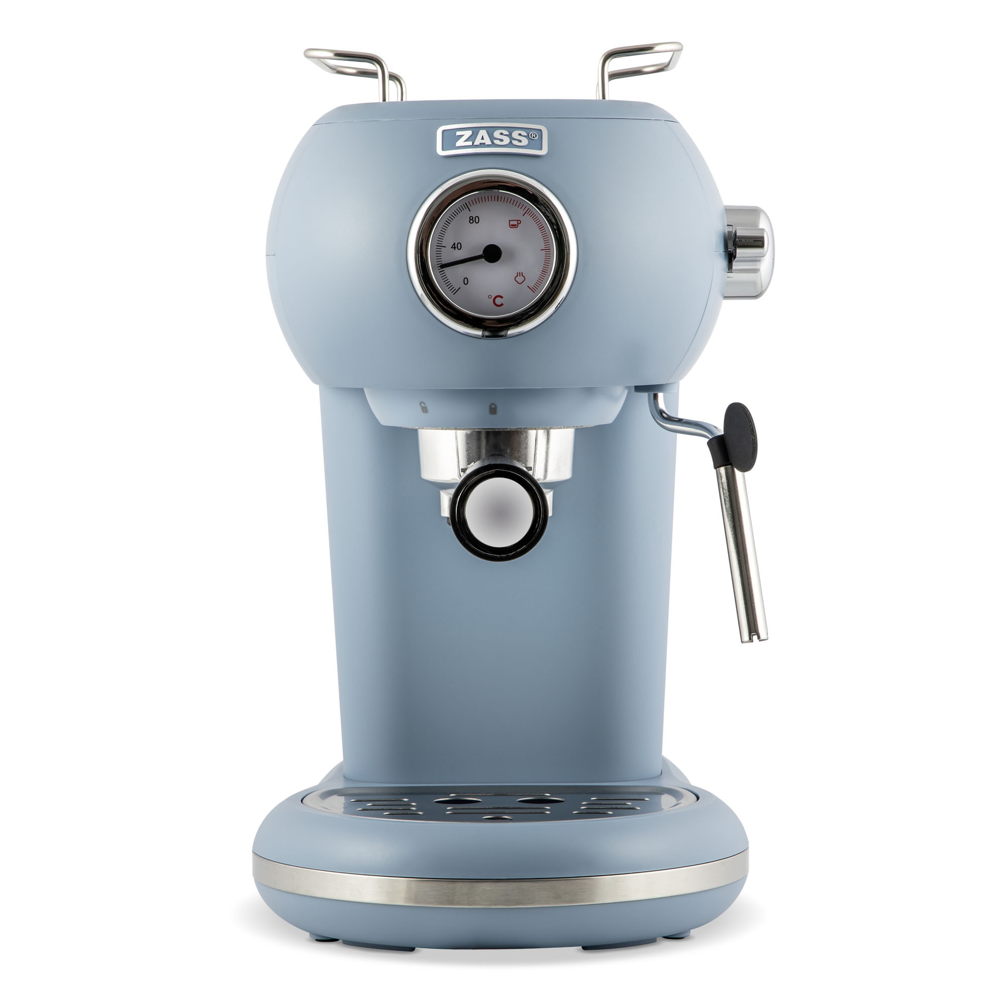 Expresor cafea Zass ZEM 15, 1100 W, 15 bar, rezervor 1.2 L, 2 cesti, Faded Denim
