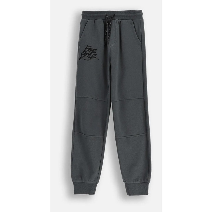 Pantaloni Trening Coccodrillo, Jogger, Gri grafit, 134 cm, pentru baieti, 9 ani