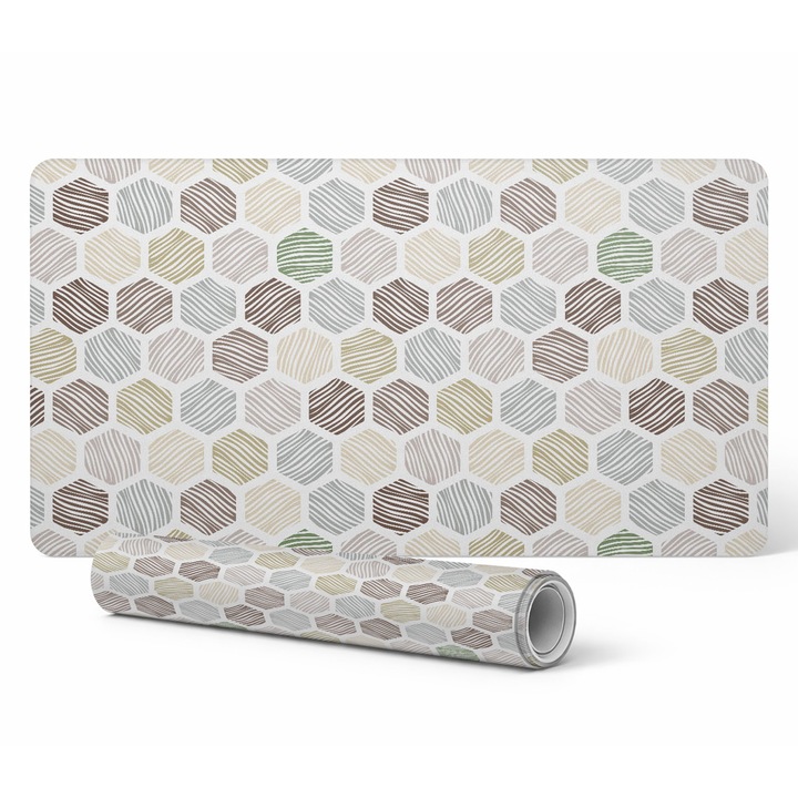 Egérpad Tulup, 120x60cm, hexagon modell, többszínű