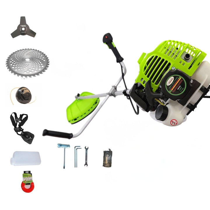 Motocositoare pe benzină Craft-Tec X8800, 8.8 CP, 52 CC, disc tăiere 3T, fir 2.7 mm, ham profesional inclus