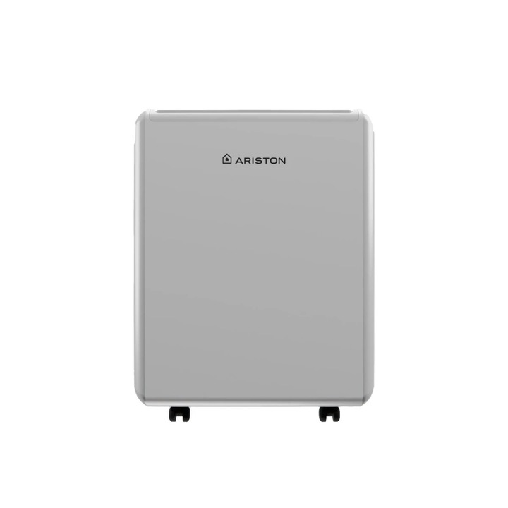 Dezumidificator camera, electric, Ariston Deos EVO 12, 12 L / 24 h, 380 W, rezervor 1.85 L, timer, uscare rufe, oprire automata, drenaj continuu, suprafata dezumidificare 35 mp