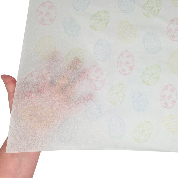 Set 200 bucati Hartie de matase model Paste Pastel Egg Delight, 17g, 50 x 75cm
