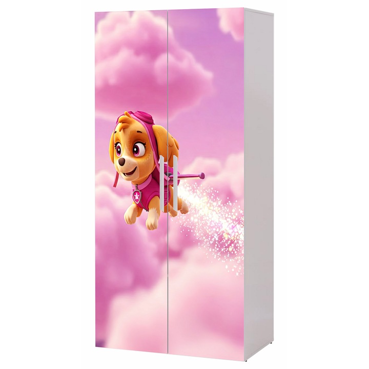 Гардероб за деца Patolino Пес патрул, 2 врати, многоцветен, 180x80x45 см