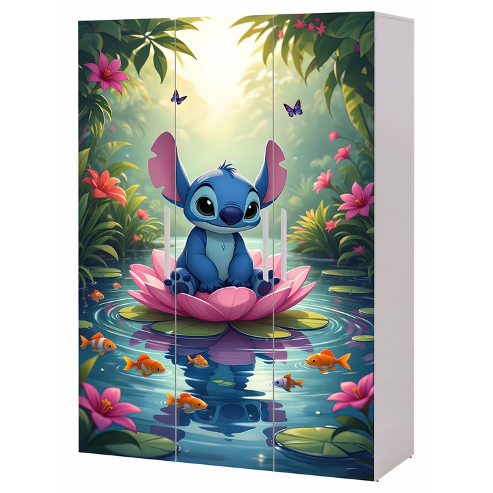 Детски гардероб Patolino Lilo и Stitch, 3 врати, многоцветен, 180x120x45 см