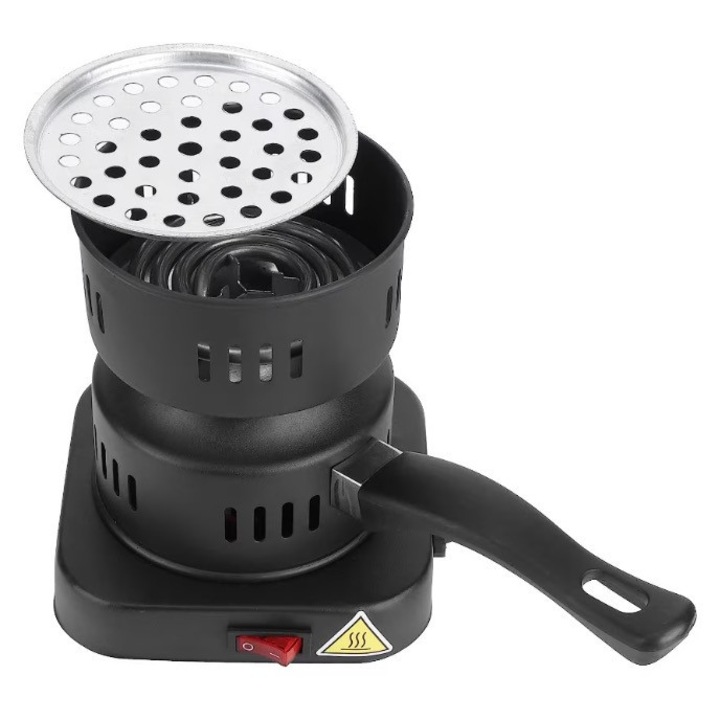 Aprinzator electric pentru carbuni Sonymax SN-002, design portabil, control temperatura, culoare negru