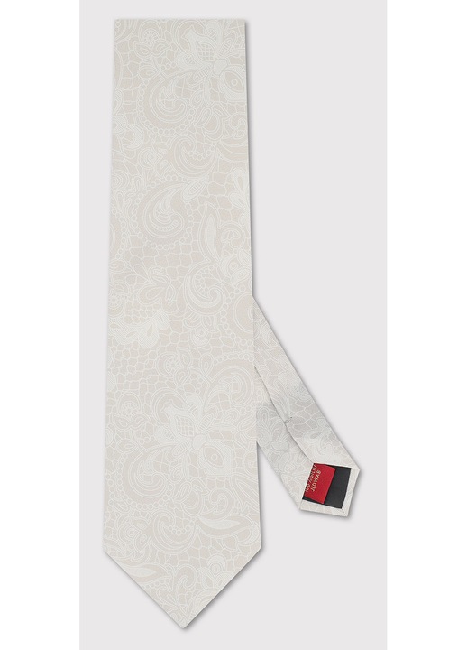 Мъжка вратовръзка Pako Lorente Фолклорен модел 100% първокласна коприна Опакована в елегантна кутия Бежова