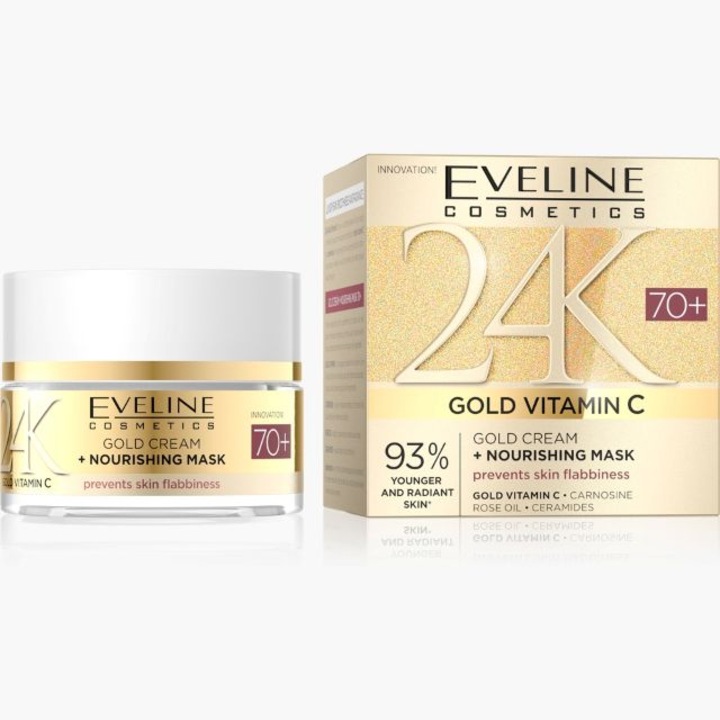 Crema - Masca hranitoare 24K Gold Vitamin C 70+ Eveline 50 ml