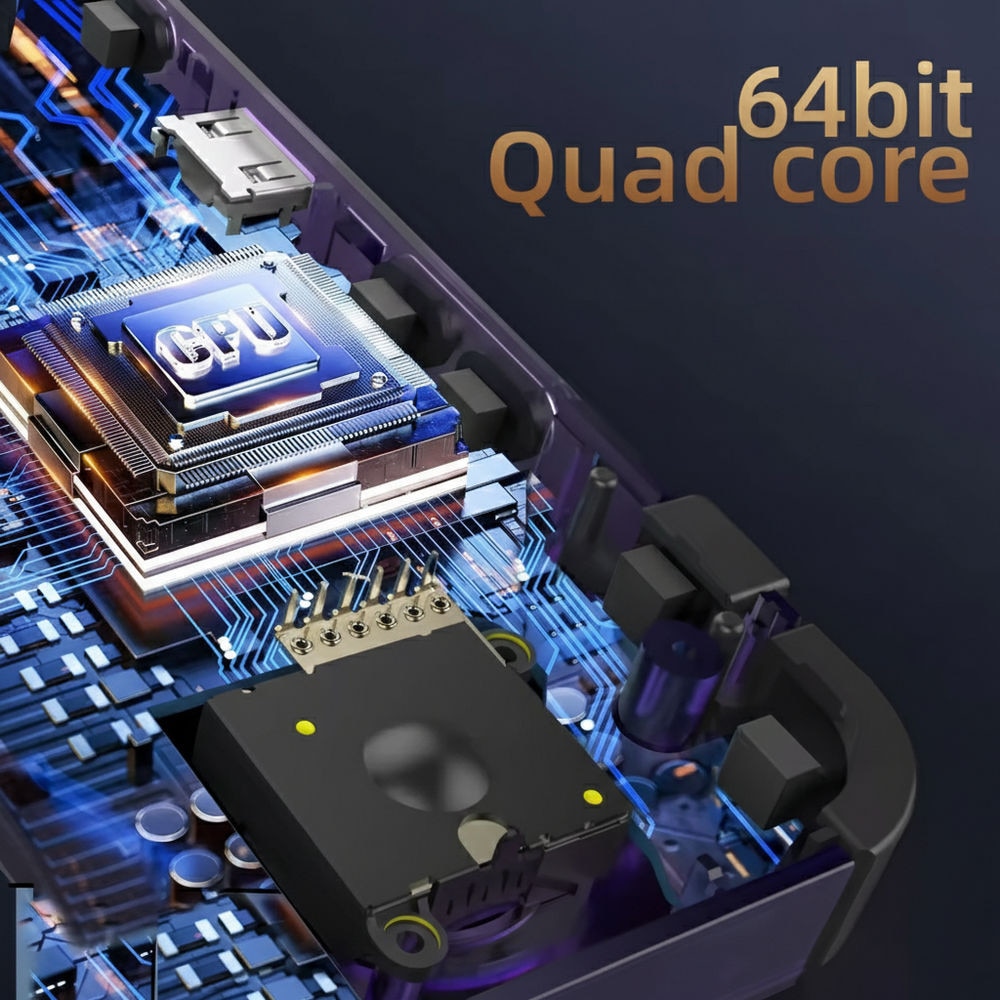 Consola retro portabila R36H 64GB cu jocuri, quad core Cortex-A53 1.5GHz, 1GB DDR3, IPS LCD 3.5" 640x480, 3000 mAh, alb