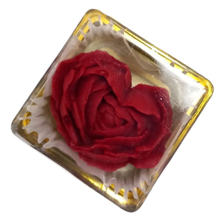 Bomboane din ciocolată DULCE DE HOTARELE, trandafir inimă, 26 g