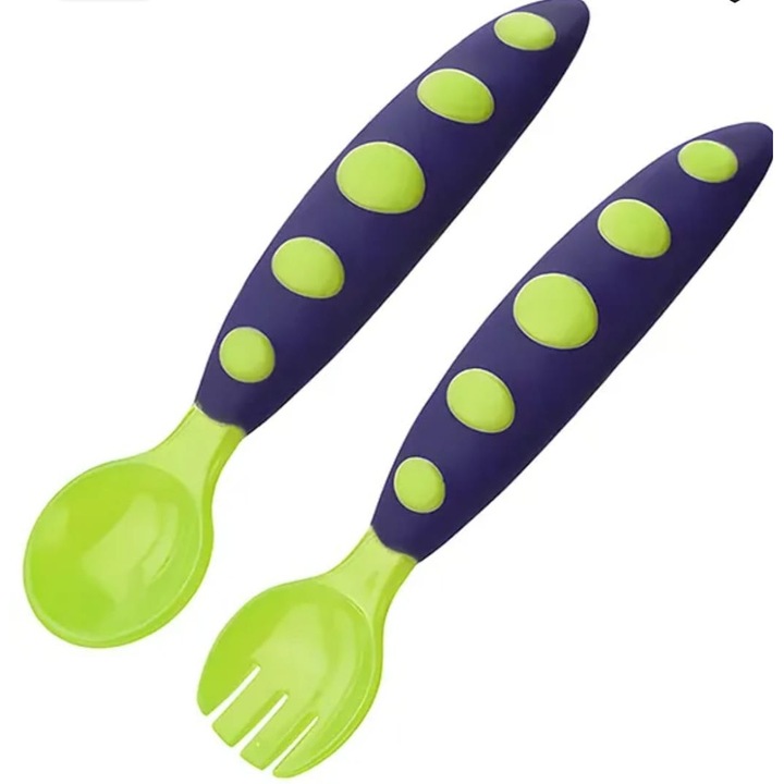 Set tacamuri lingurita si furculita Verde