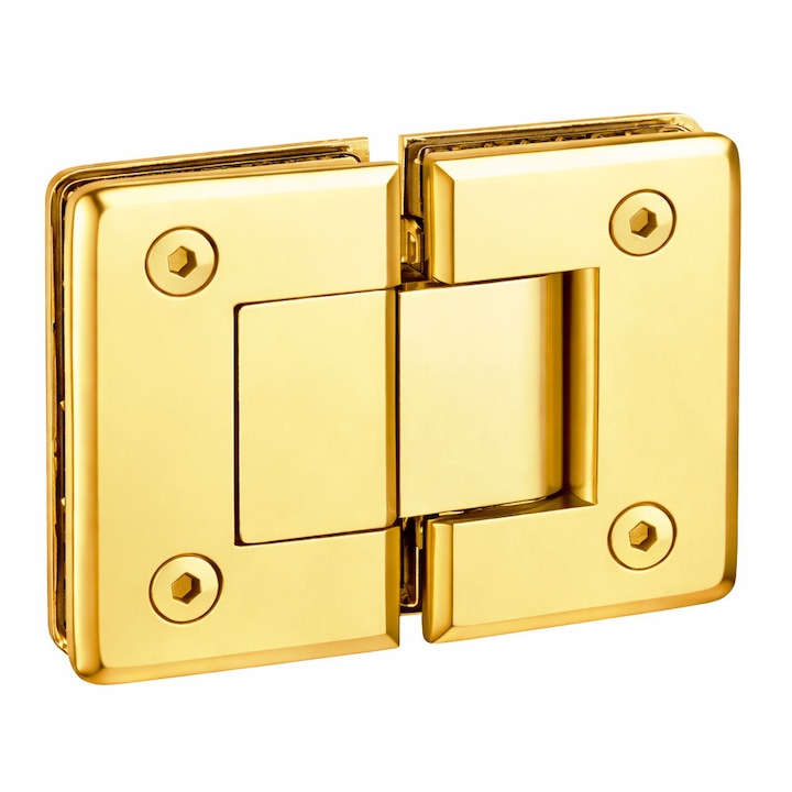 Balama usa sticla, geam-geam, 180 grade, pentru dus, otel inoxidabil, culoare Auriu Lucios