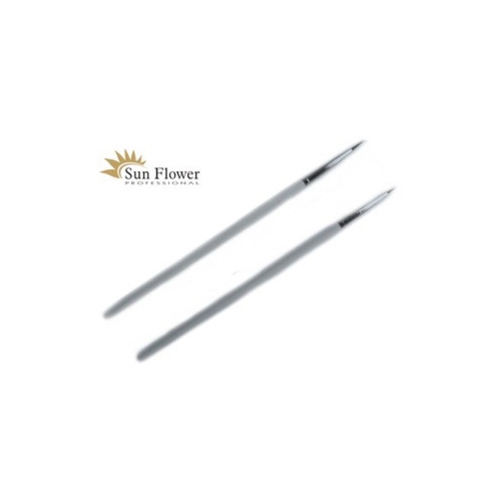Комплект 2 Синтетични Четки Sunflower Кръгла № 2 + Кръгла № 3, за стилизиране на нокти