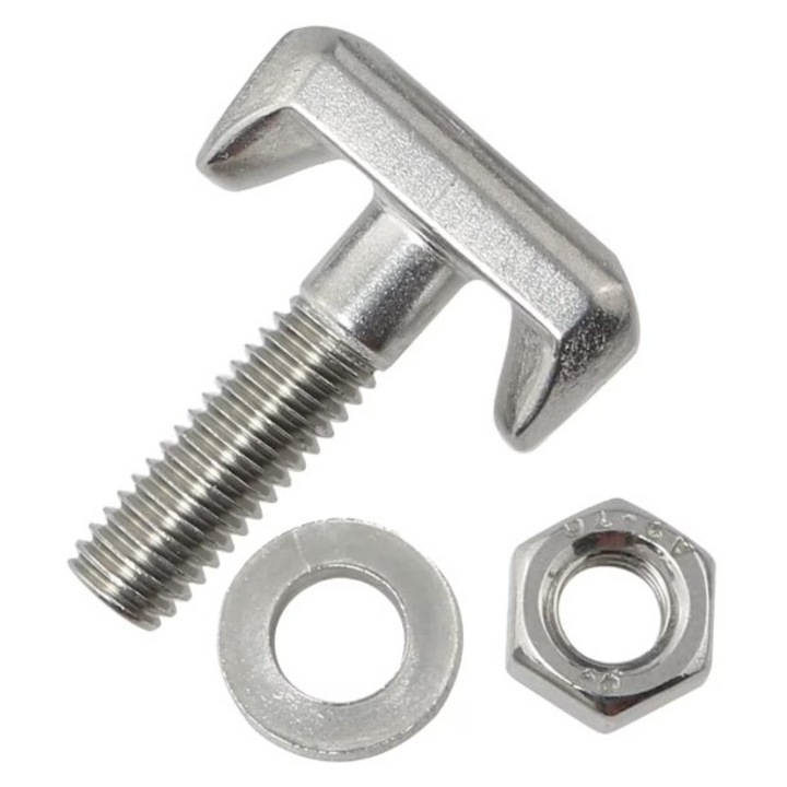 Surub pentru clema baterie Ventoo®, compatibil cu Audi, Seat, Skoda, Volkswagen, BMW, MINI, Volvo, cod 6X0915138, inox, 22x11 mm, argintiu