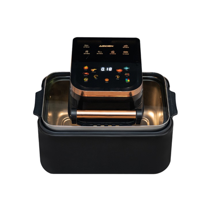 Friteuza Airfryer cu aer cald HOZRO, Putere 2500W, capacitate mare 12L, multifunctional pentru cartofi prajiti, carne, coacere si altele, 11 programe, display LCD, Negru-Auriu